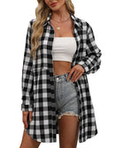 HOTOUCH WOMENS FLANNEL PLAID BOYFRIEND SHIRTS WITH POCKETS - SIZE: WOMEN M - Like New