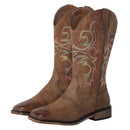 B08V8GC9FX SheSole Women's Square Toe Western Cowboy Cowgirl Boots, Brown, 9.5 - Brand New
