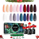 Skywei Gel Nail Polish Glitter White Gray Blue Red Gel Polish Christmas Set - Brand New