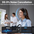 CPTEA Bluetooth Headset, F400, V5.4, Noise Canceling Wireless Mic - Black - Like New