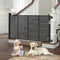 BINGGUZ REINFORCED RETRACTABLE BABY GATE FOR STAIRS WITH SUPPORT RODS - BLACK - Like New