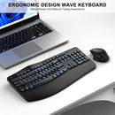 GENERIC WIRELESS KEYBOARD MOUSE COMBO 2.4G WAVE KEYS ERGONOMIC KEYBOARD/PC - Like New