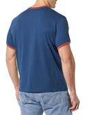 AMAZON ESSENTIALS MEN'S RINGER T-SHIRT LARGE TALL - INDIGO RUST - Brand New