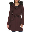 352SW478 COLE HAAN WOMEN'S HOODED COAT SLICK WOOL RETAIL SIZE 8 - BORDEAUX - Brand New