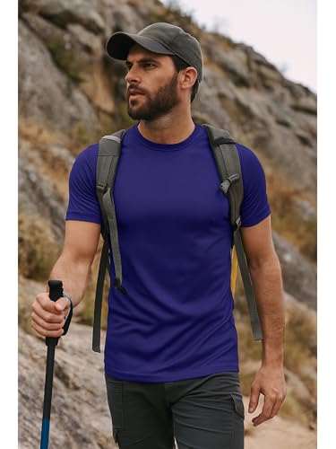 GALAXY BY HARVIC MEN'S MOISTURE-WICKING REGULAR-MEDIUM BLUE-L SIZE L - Brand New