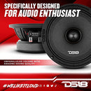 DS18 PRO-ZXI6.4BM 6.5" PRO AUDIO MIDRANGE LOUDSPEAKER 600W MAX 1 SPEAKER - BLACK - Brand New