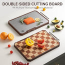FYCTIO TITANIUM CUTTING BOARD SHARPENER PURE TITANIUM ACACIA WOOD - CHECKER - Like New