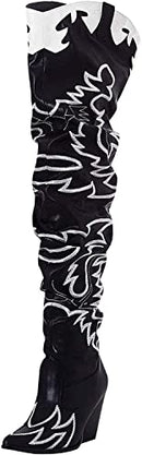 Cape Robbin Kelsey-21 Cowboy Boots Women Size: 10 - Black/White - Brand New