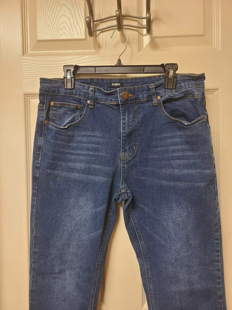 BLU ROCK DENIM JEANS MENS 34X31 BLUE CLASSIC RELAXED - MEN 34X31 - DARK WASH - Like New