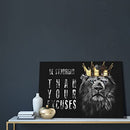 Baveqas Quotes Animal Lion Wall Art Gift Men Encouraging Gold Wall Art 16x24in - Brand New