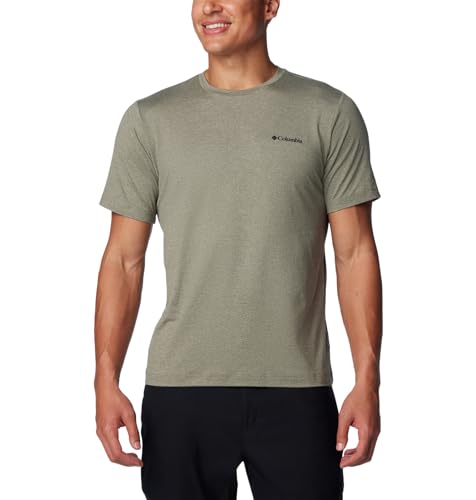 2074581397 Columbia Men's Tech Trail Crew Neck II Stone Green Heather S - Brand New