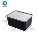 iDesign Storage Bin with Lid & Wall Mount Bracket – 16" x 12" x 8", Clear Bin - Brand New