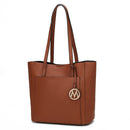 MKF COLLECTION LEA VEGAN LEATHER WOMEN'S TOTE BAG FASHIONABLE SHOULDER - COGNAC - Like New