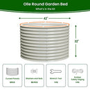 OLLE 32" TALL RAISED GARDENING GALVANIZED RAISED GARDEN BEDS - IVORY - Like New