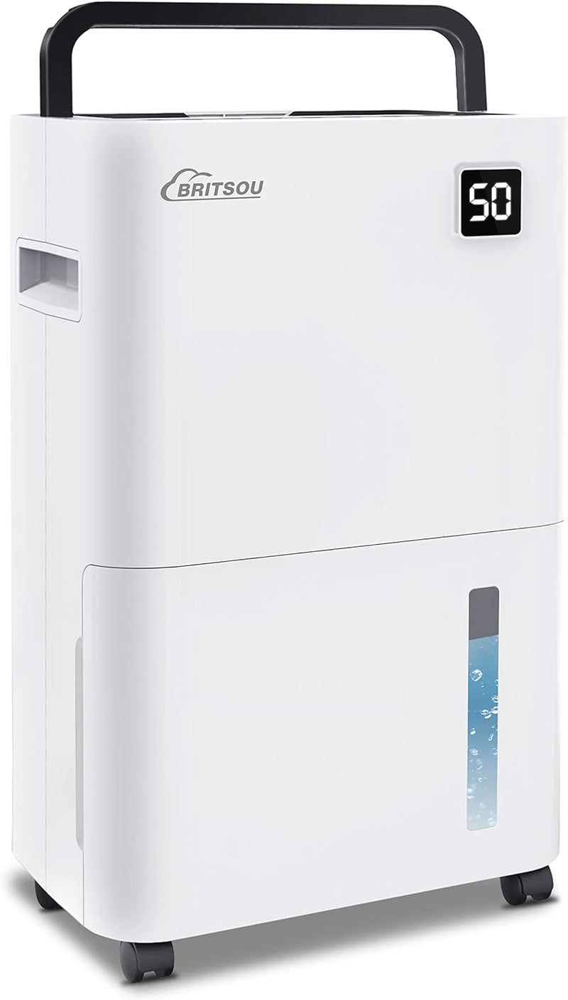 BRITSOU Dehumidifier 3500 Sq. Ft 50 Pint with Drain Hose PD11D - WHITE - Like New