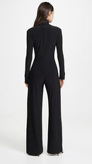NORMA KAMALI WOMEN'S LONG SLEEVE TURTLENECK JUMPSUIT SIZE MEDIUM - BLACK - Brand New