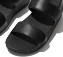 FITFLOP LULU ADJUSTABLE LEATHER BACK-STRAP SANDALS - SIZE: WOMEN 8.5 - BLACK - Brand New