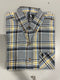 BLACK HORSE MEN'S WOVEN PLAID SHIRT - SMALL - GRAY/BLACK/LIGHT BLUE/YELLOW/WHITE - Brand New
