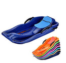 Snow Sled Kids Toboggan with Brakes & Anti-Slip Foot Panels - B07YFY2FPB - Blue - Brand New