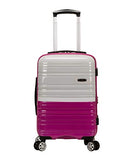 Rockland Melbourne Hardside Expandable Spinner Wheel Luggage 20" -TWO TONE WHITE Like New