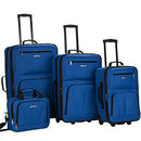 ROCKLAND JOURNEY SOFTSIDE UPRIGHT LUGGAGE SET,EXPANDABLE, BLUE, 4-PIECE - BLUE - Like New
