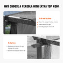 VEVOR 10'X10' OUTDOOR RETRACTABLE PERGOLA CANOPY, ALUMINUM PERGOLA - GRAY - Like New