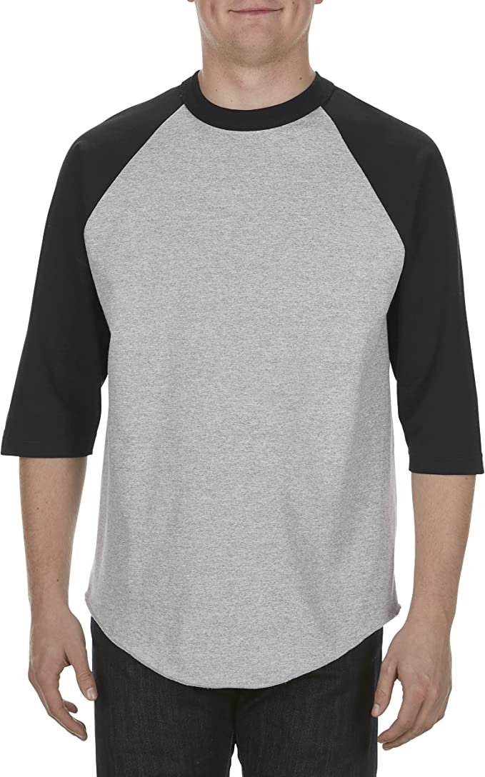 Alstyle Classic Raglan 3/4 Sleeve T-Shirt 1334 New