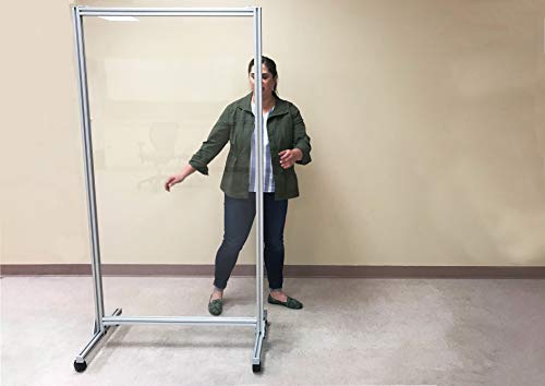Ghent Acrylic Mobile Divider 38.5"x23.75"x74.19" CMD7438A - Clear - Brand New