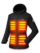 PTAHDUS HEATED JACKET 5 HEAT ZONES INCLUDED 12V BATTERY HEATED COAT BLACK L - Like New