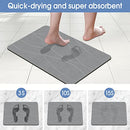 VEELOIM Stone Bath Mat, Diatomaceous Shower Mat for Bathroom, Grey - Brand New