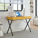 Niccae Modern Writing Desk, Unique X-Shaped Frame, MDF, 2 Drawer, B0CPDF3DJ3 - Brand New