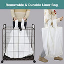 Crehomfy 3 Section Divided Clothes Hamper B09JRXRQ18 - Brown 130L - Like New