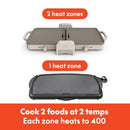 BELLA 10"X 20" CERAMIC FOLD-N-STORE DUAL TEMP GRIDDLE FITS-ANYWHERE OATMILK - Like New
