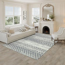 Kaspene Home Trellis Washable Rug, 6x9, Light Gray - Brand New