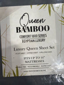 QUEEN BAMBOO COMFORT 1800 SERIES EGYPTIAN LUXURY QUEEN SHEET SET -DARK GRAY - Like New