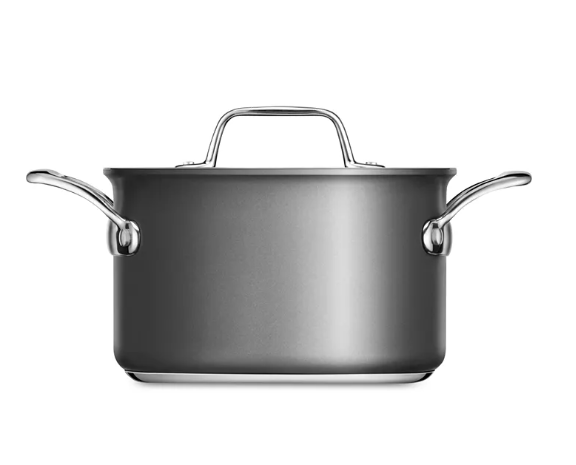 Breville Thermal Pro Hard-Anodized Non-Stick 4-Qt. Saucepot & Lid - Gray Like New