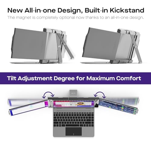 MP NEW MOBILE PIXELS TRIO PORTABLE MONITOR TRIPLE MONITORS 101-1003P04 - BLACK - Like New