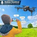 MINI DRONE 1080P HD FPV CAMERA DRONES WITH 90° ADJUSTABLE LENS 2 BATTERIES BLACK Like New