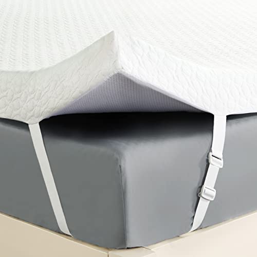 HOMHOUGO MATTRESS TOPPER, 2IN FULL XL SIZE, NOT INTENDED FOR SLEEPING USE WHITE - Brand New