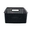 ADVANTUS WEAVE DESIGN PLASTIC MEDIUM BIN, 13.75"L BY 10.5"W BY 4.625"H, BLACK - Like New