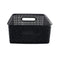 ADVANTUS WEAVE DESIGN PLASTIC MEDIUM BIN, 13.75"L BY 10.5"W BY 4.625"H, BLACK - Like New