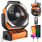 CMYFATO CAMPING FAN WITH LED LANTERN 20000MAH RECHARGEABLE BATTERY - ORANGE - Like New