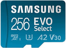 SAMSUNG EVO SELECT MICRO SD-MEMORY-CARD + ADAPTER 256GB MICROSDXC MB-ME256K - Like New