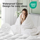 NOVILLA KING DORM MATTRESS TOPPER SOFT PILLOW TOP DOWN ALTERNATIVE - WHITE - Like New