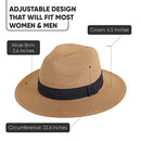LIVINGSTON FASHIONABLE WIDE BRIM STRAW PANAMA HAT FOR MEN & WOMEN TRIPLE BELT - Brand New