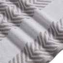 KATHY IRELAND 6 PIECE CHEVRON JACQUARD TOWEL SET WITH LETSDRY - SILVER - Brand New