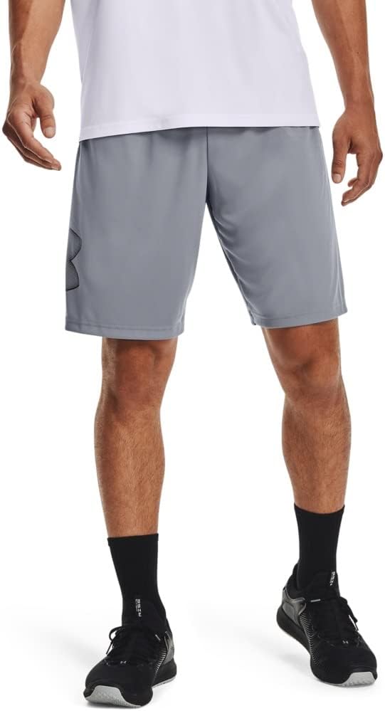 UNDER ARMOUR MEN'S TECH GRAPHIC SHORTS - SIZE: MEN L - STEEL/BLACK - Brand New