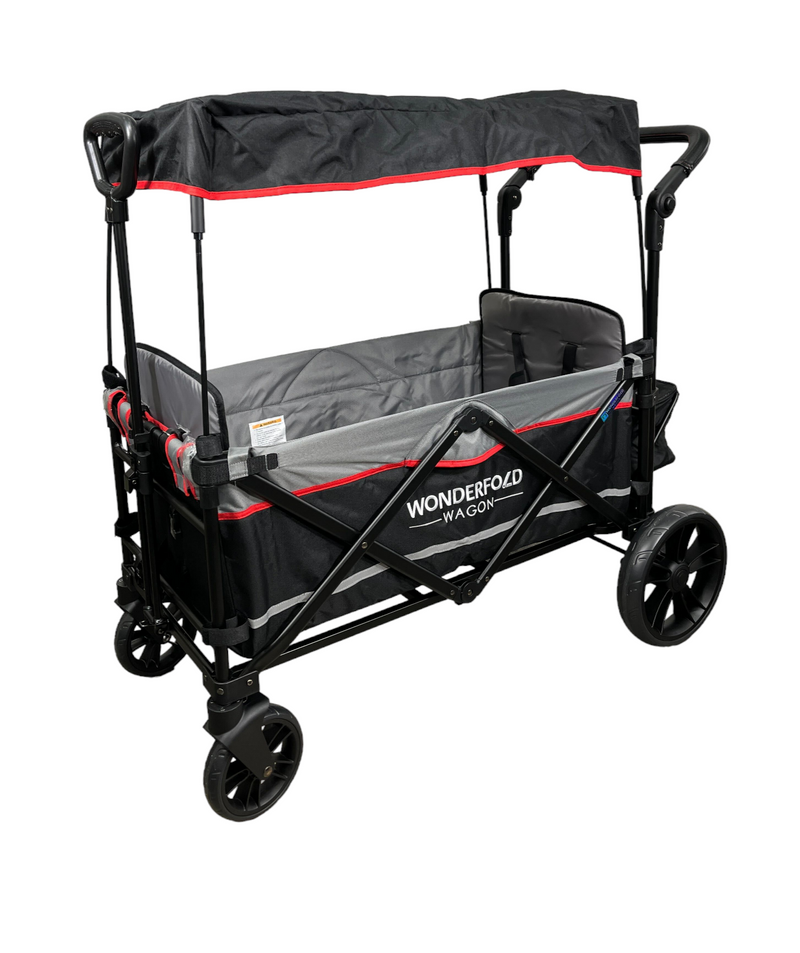 WONDERFOLD X2 PUSH + PULL DOUBLE STROLLER WAGON, BLACK - Like New