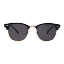 TUCCI ITALY HALF‑FRAME UV400 SUNGLASSES GLOSS BLACK/GOLD FRAME 50-20-145 - Like New