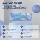 LTC NIMBLEBACK NB981 95% WIRELESS MECHANICAL KEYBOARD 2.4G/ BT/USB-C - SKY BLUE - Like New